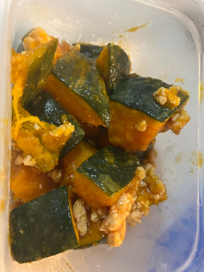 レンジで時短☆かぼちゃの挽き肉あんかけ