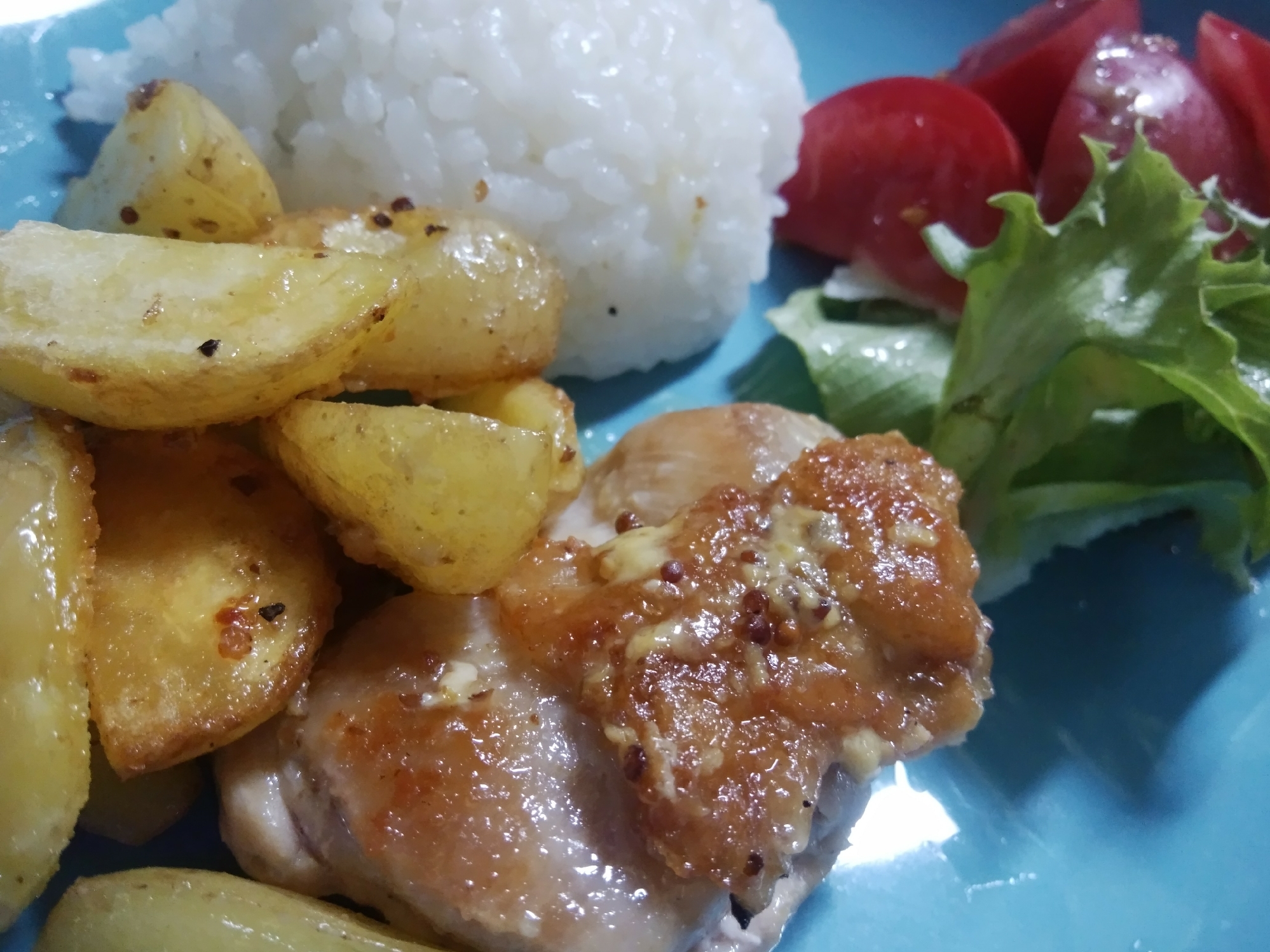 鶏肉と新ジャガのマスタードマヨネーズ焼き