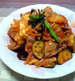 なす&豆腐入り豚キムチ炒め