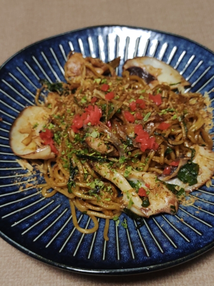 豚ひき肉とキャベツ人参玉ねぎの焼きそば