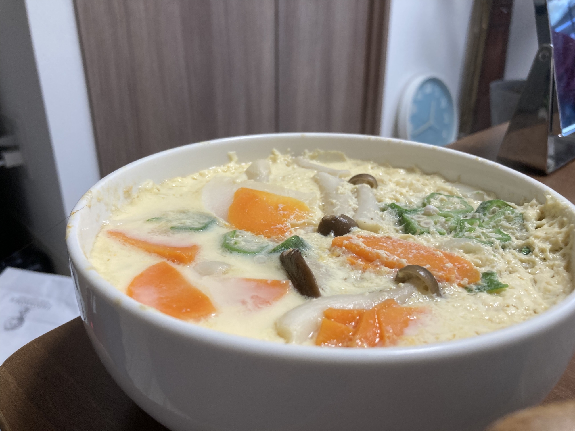 レンジで簡単！うどん入り茶碗蒸し(小田巻蒸し風)