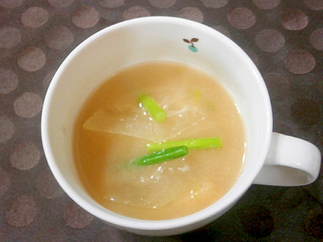 にんにくの芽・冬瓜の味噌汁