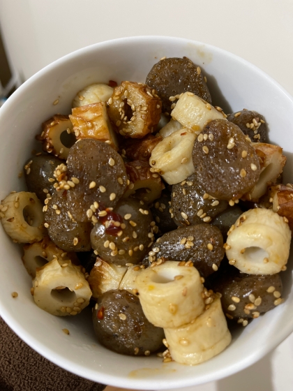 ちくわも入れてみました。ピリ辛でとても美味しく出来ました！また作ります！