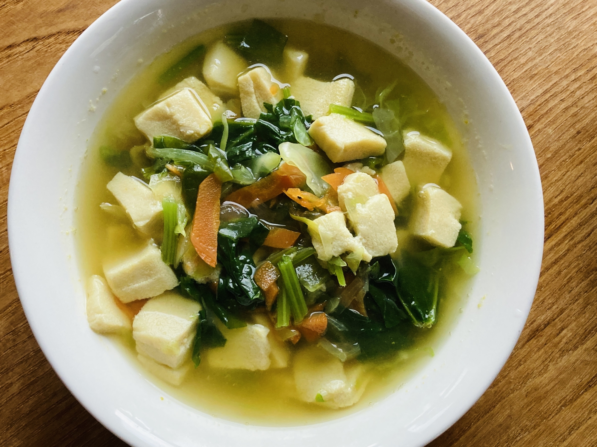 高野豆腐とほうれん草の和風スープ