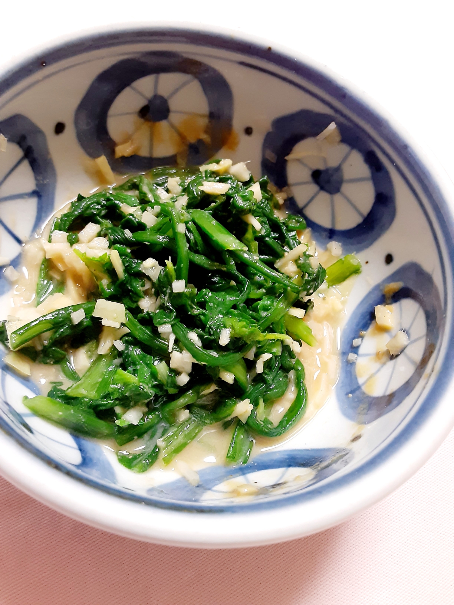 菊菜の胡麻和え■普段のごまドレッシングを使って■