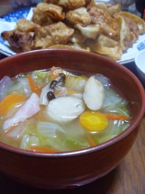 冷蔵庫整理で 春雨スープ