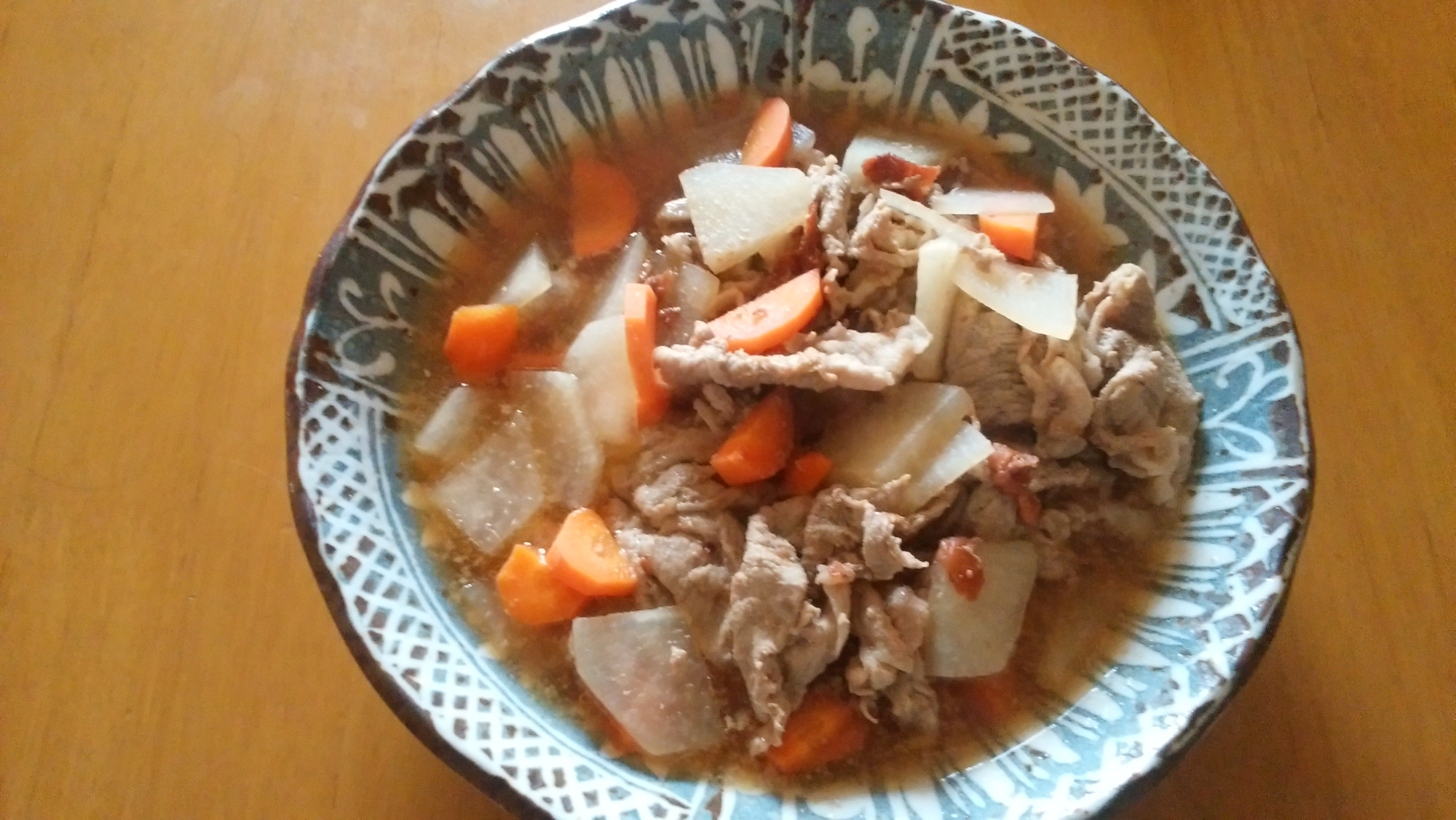 豚肉と根菜の梅おかか煮