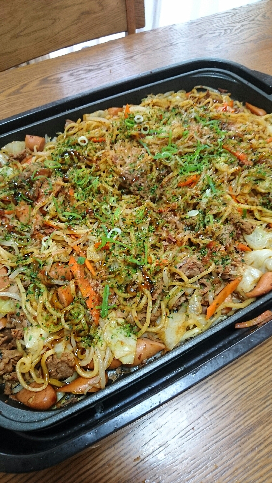 ホットプレートで雰囲気楽しくレンジで時短♪焼きそば