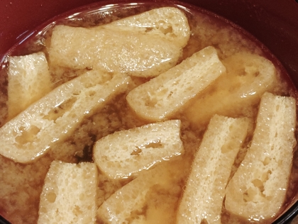 ５分！厚揚げ&もやし&青のり味噌汁♪