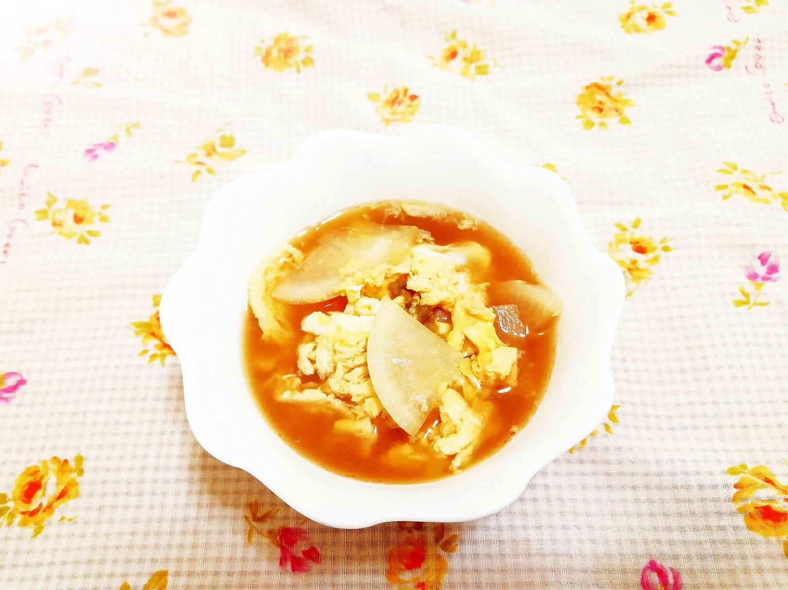 柚子胡椒風味♪大根のかきたまスープ