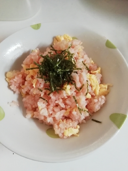 バター風味☆明太子とふわふわ玉子の炒飯