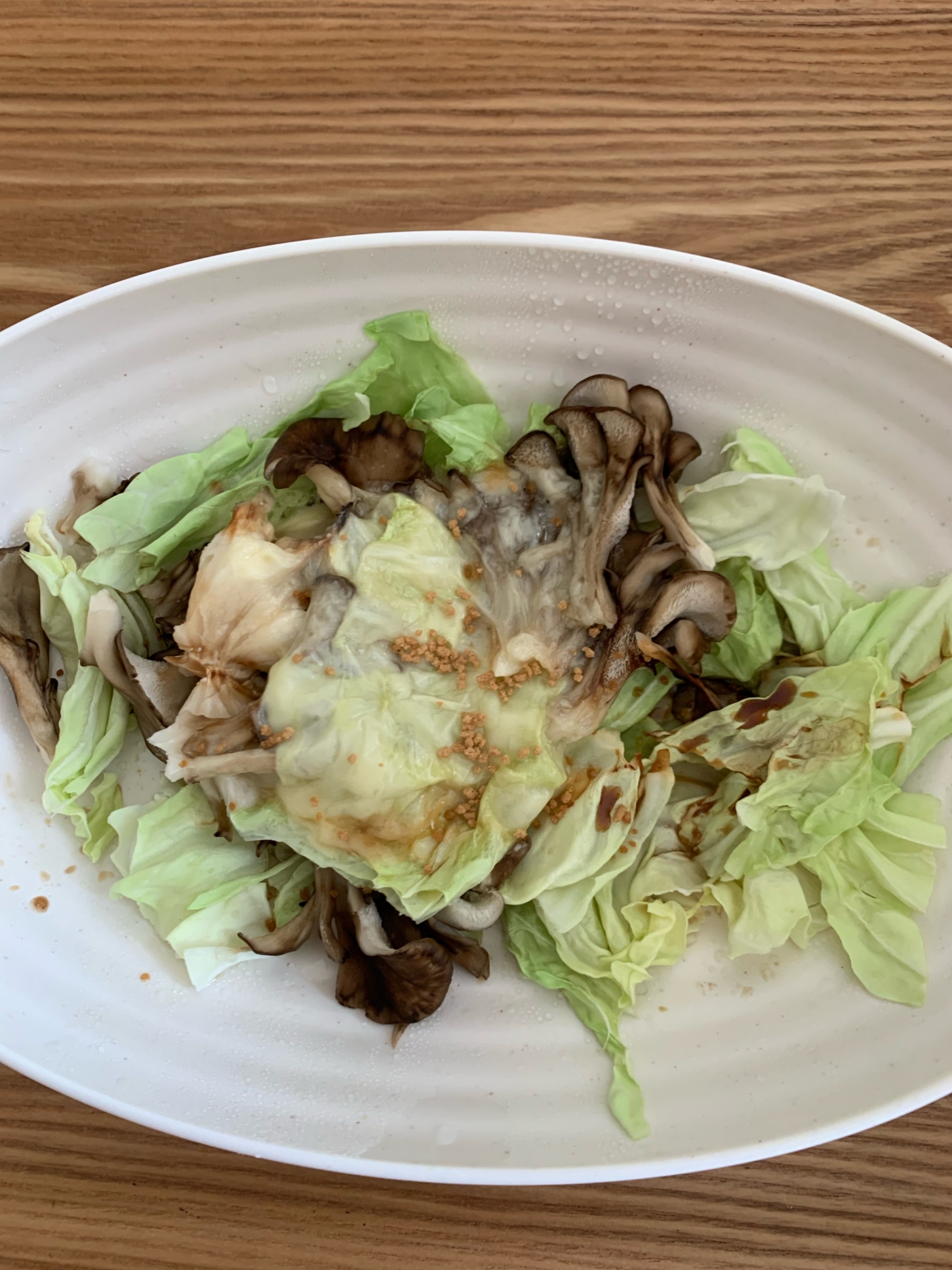 ぬれせん入り！キャベツと舞茸のサラダ