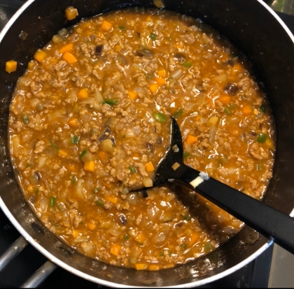 ミートソースにするとお野菜を食べてくれます♪