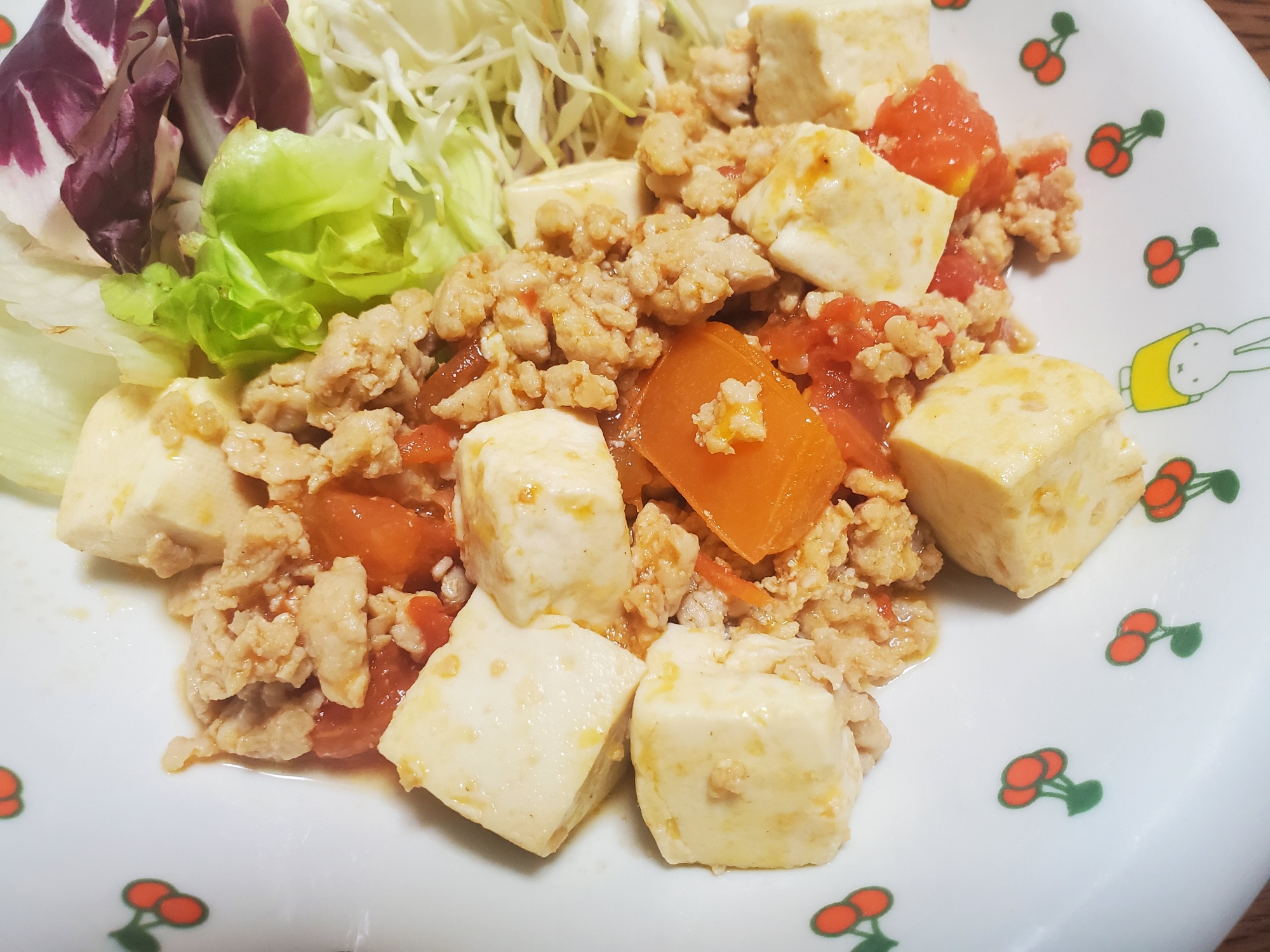豆腐とひき肉のトマト炒め