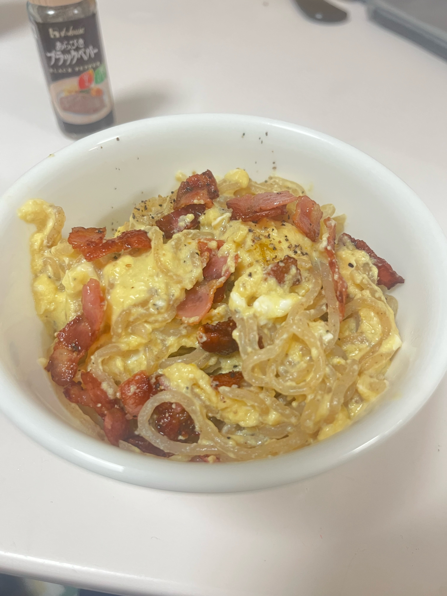 ダイエットに！白滝パスタ！カルボナーラ