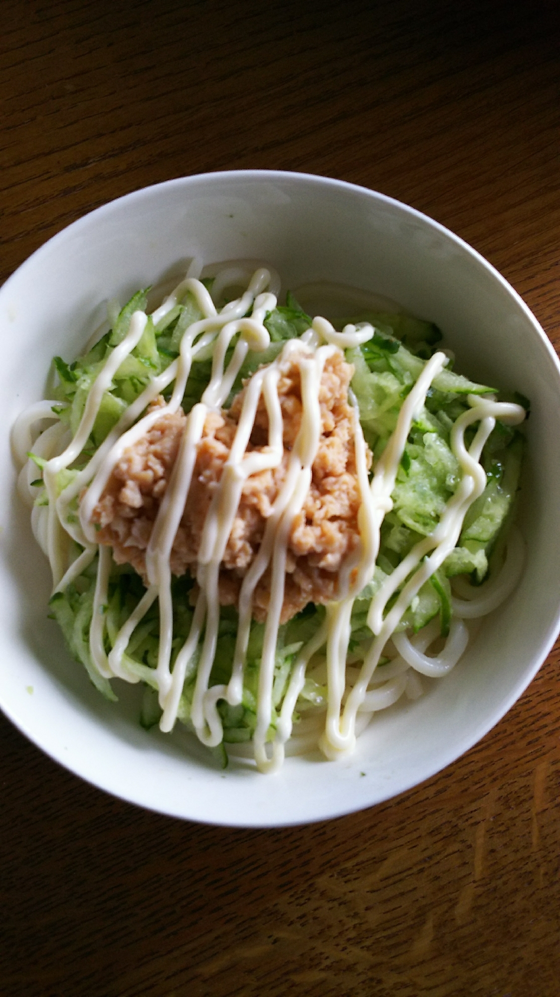 きゅうり&鶏そぼろのマヨうどん