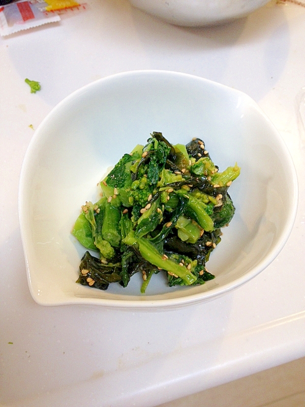 菜の花とワカメのからし酢味噌和え