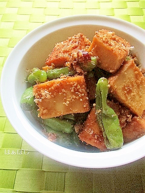 ししとうと絹揚げのごま醤油炒め