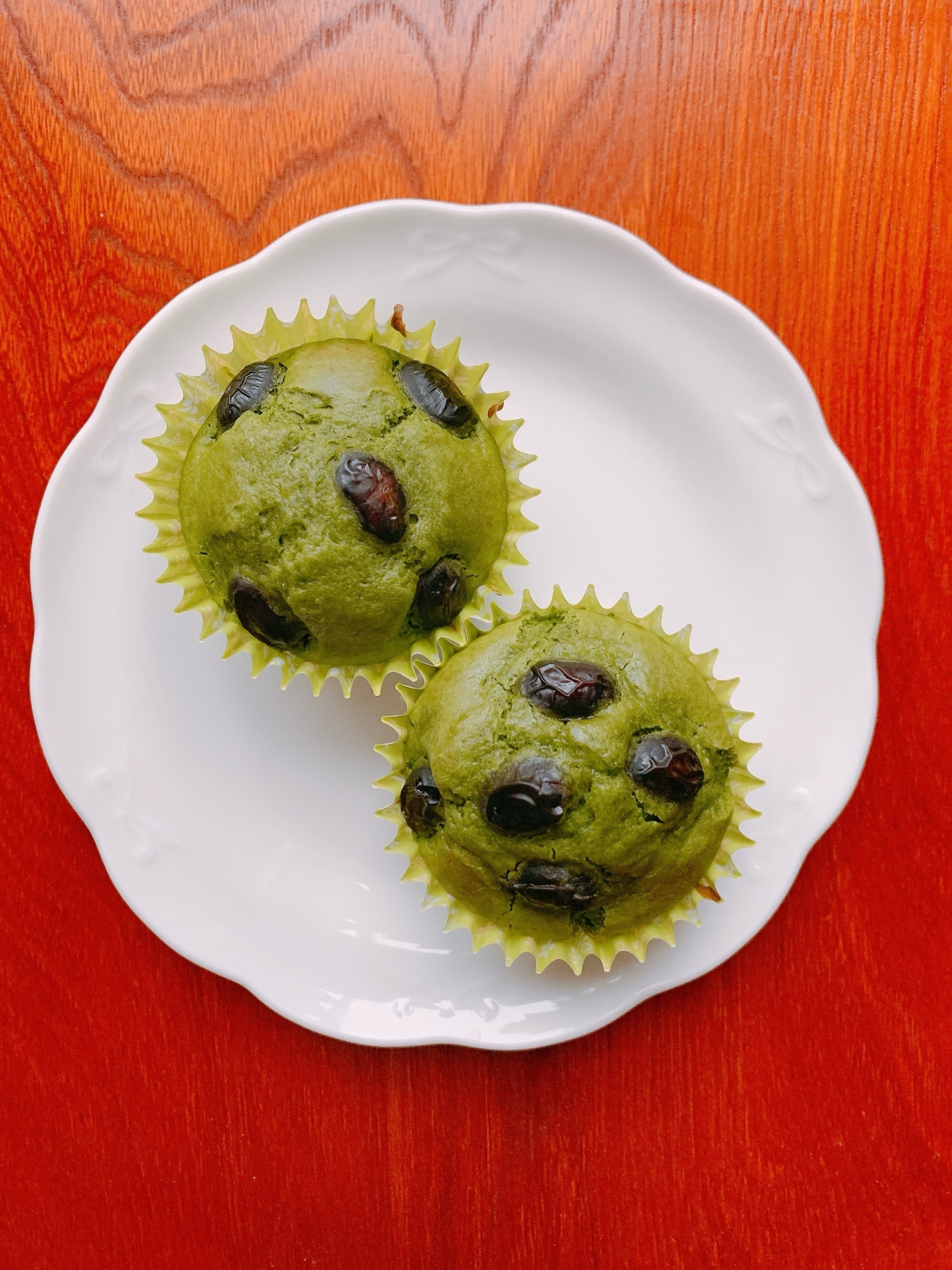 黒豆と抹茶の米粉マフィン