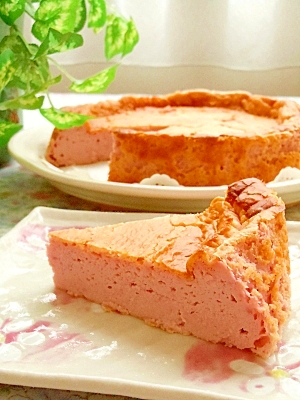 紫いも粉で 紫いものチーズケーキ