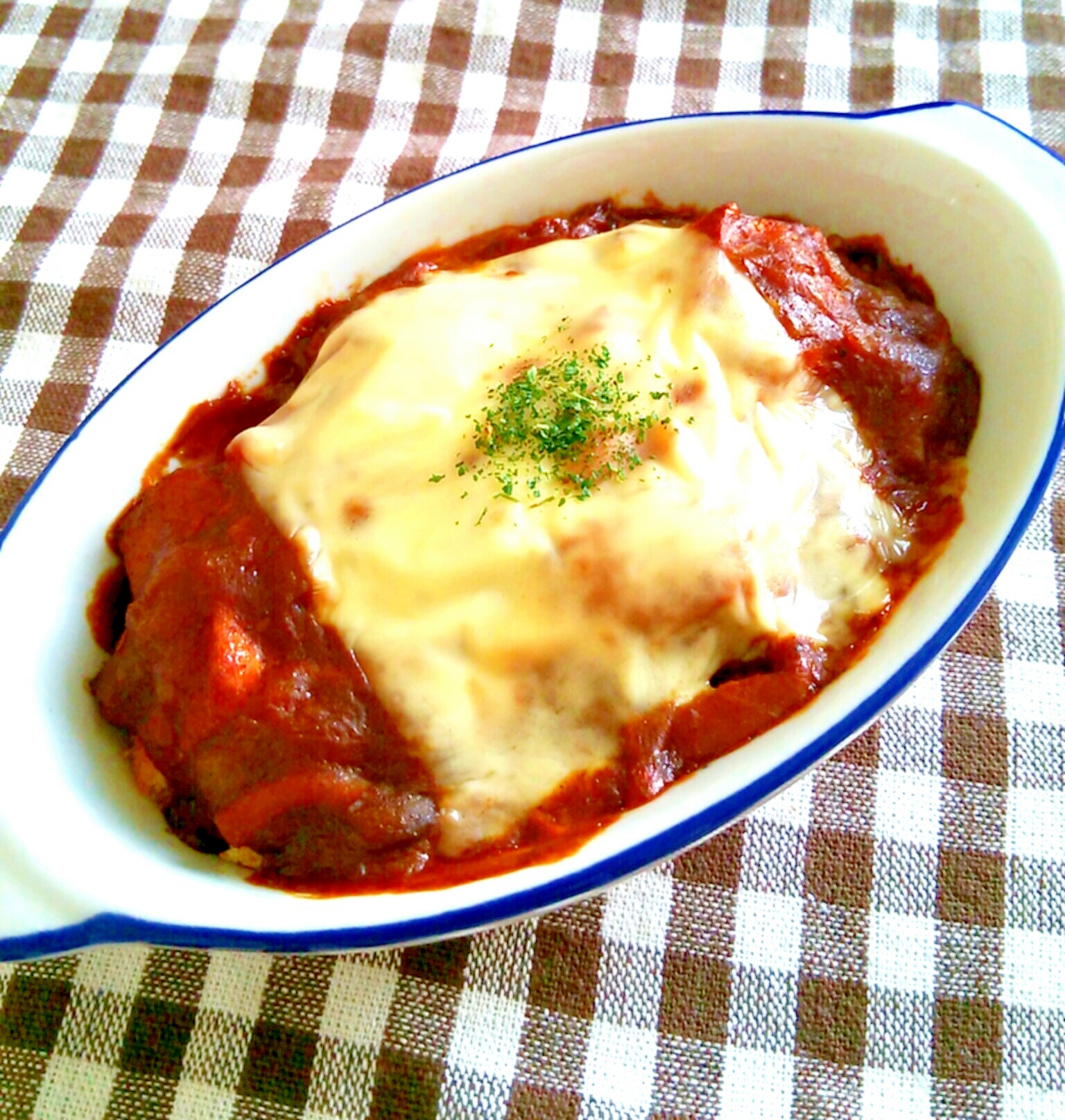 残ったカレーでパングラタン☆