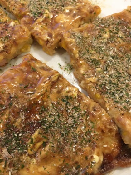 お好み焼きの粉がなくても簡単に出来ました！美味しかったです♪ありがとうございました！