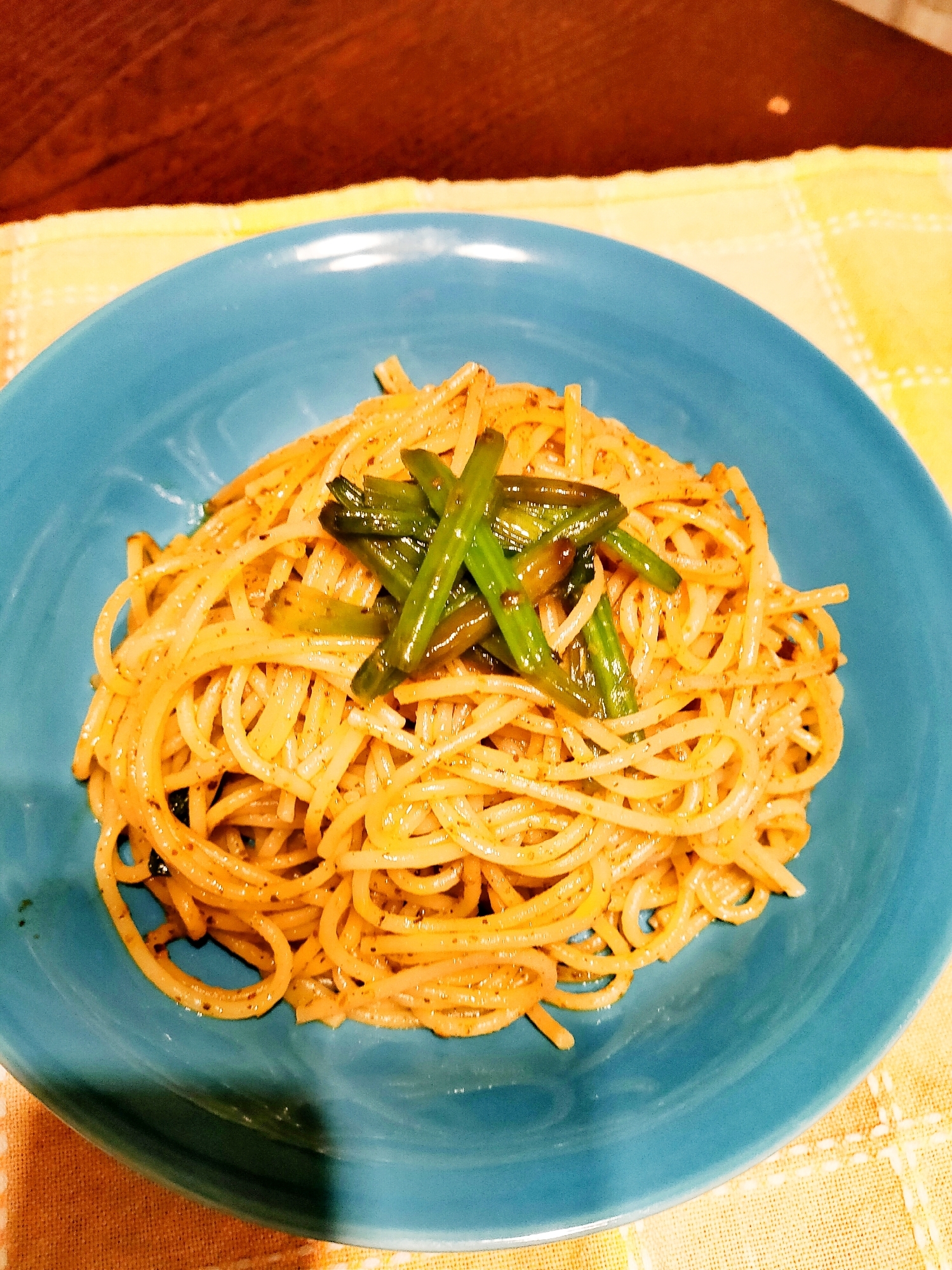 焼肉のタレでスパゲティ(•ө•)♡