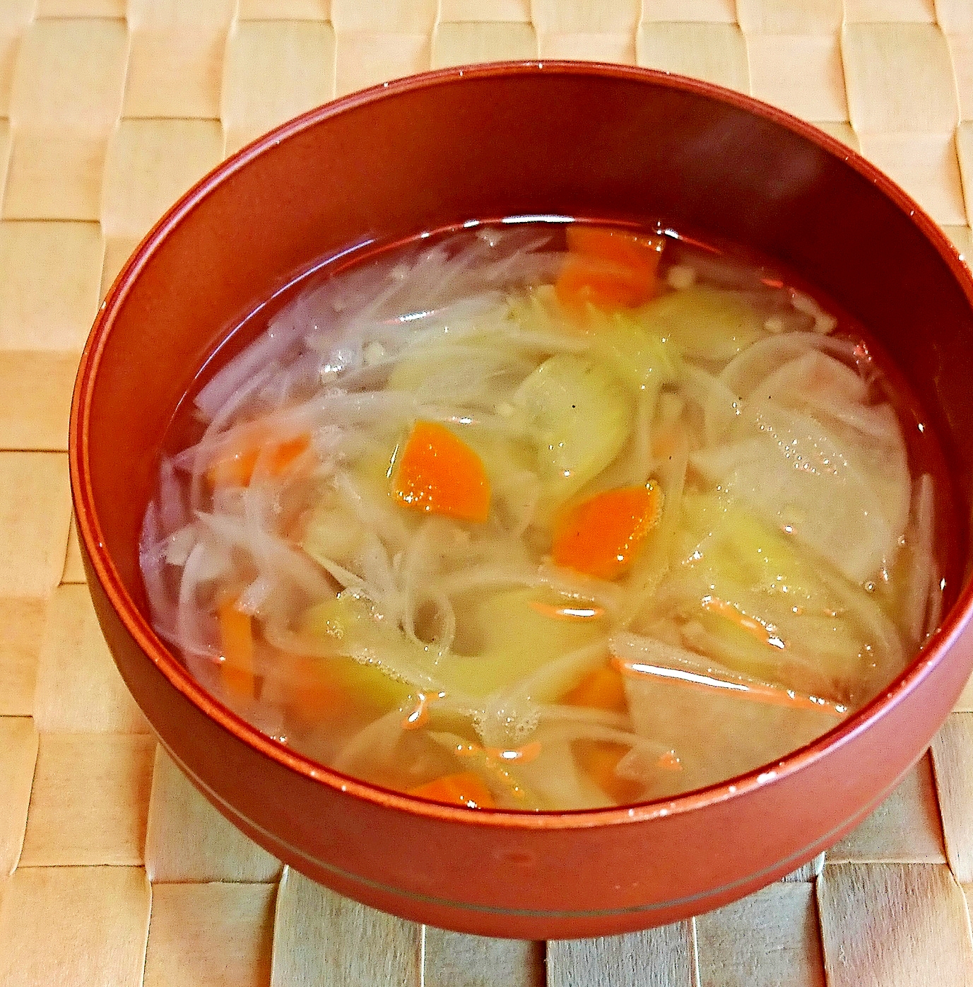 生姜が効いてるセロリと大根のスープ