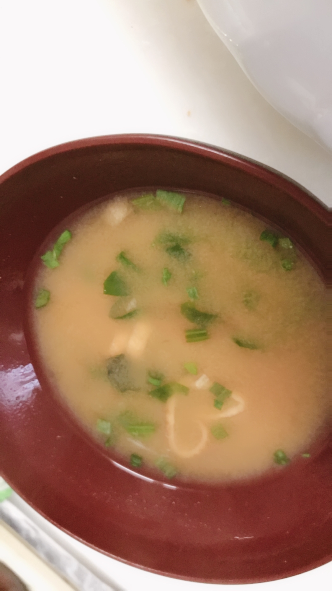 ほうれん草とあまに油でレトルト味噌汁