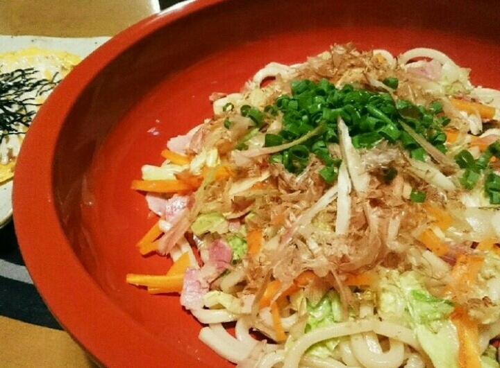 みょうがのさっぱり簡単焼きうどん