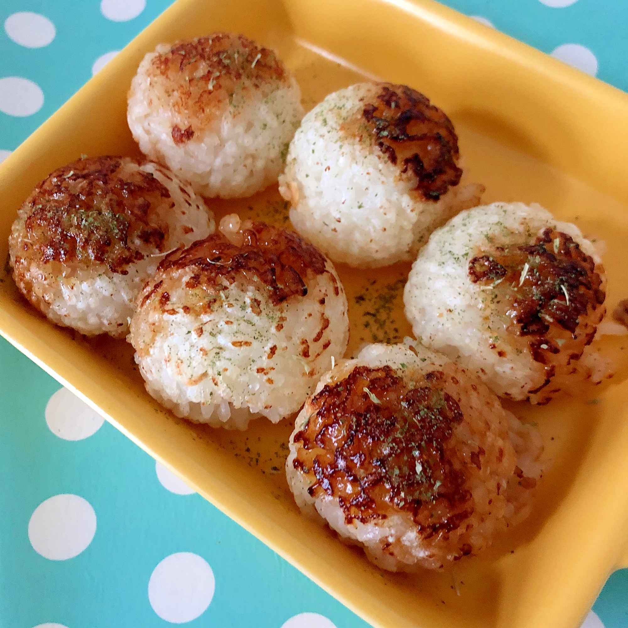 たこ焼き器で焼きおにぎり☆