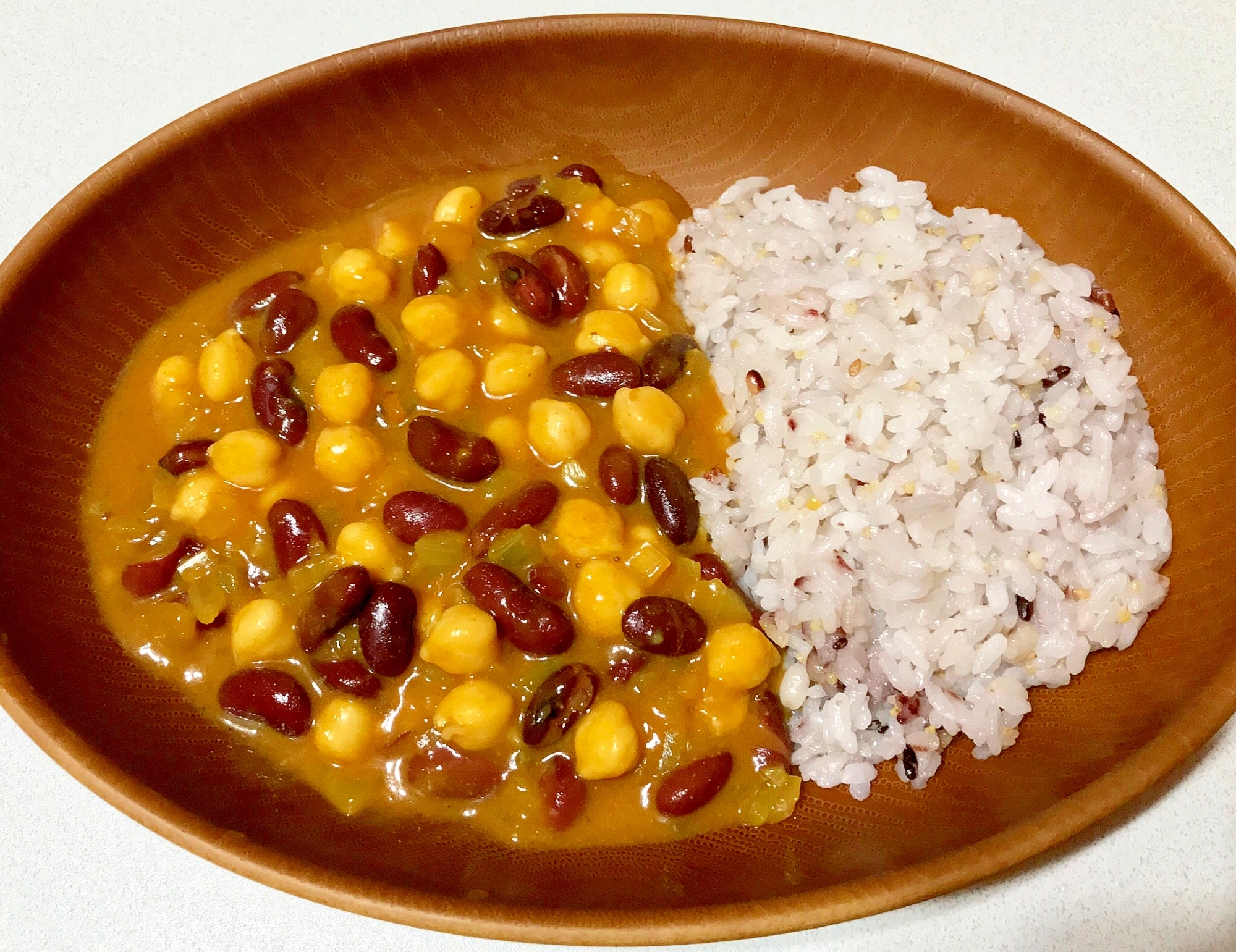 （豆）ひよこ豆と金時豆のヴィーガンカレー