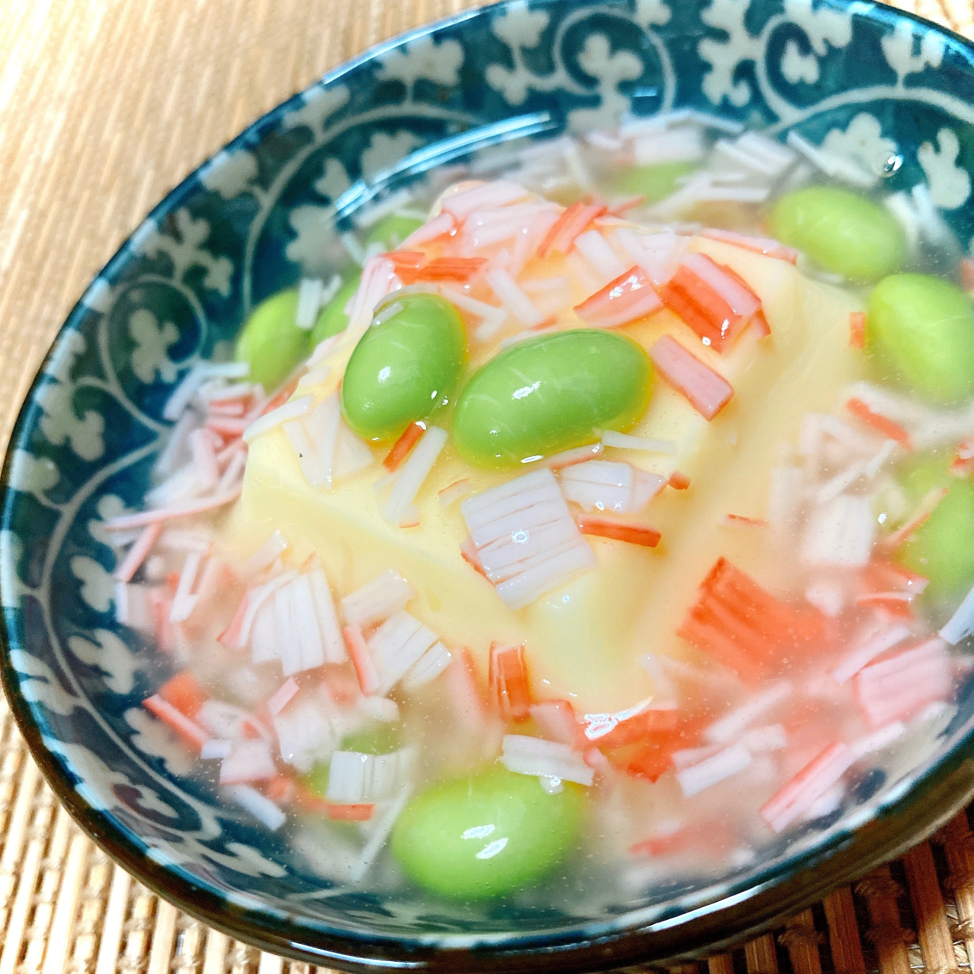 玉子豆腐で♪和風かに玉あんかけ風