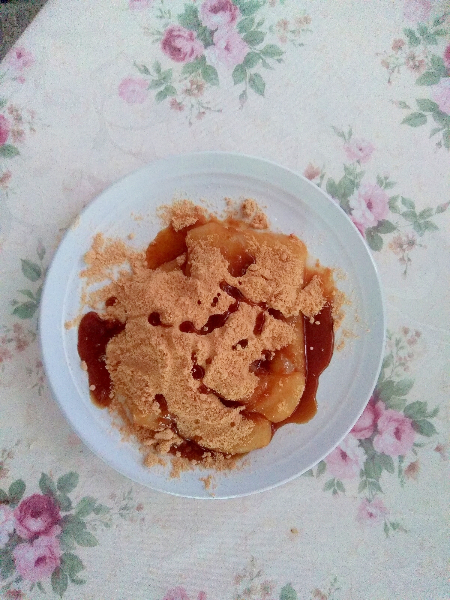 あべかわ餅の黒蜜かけ