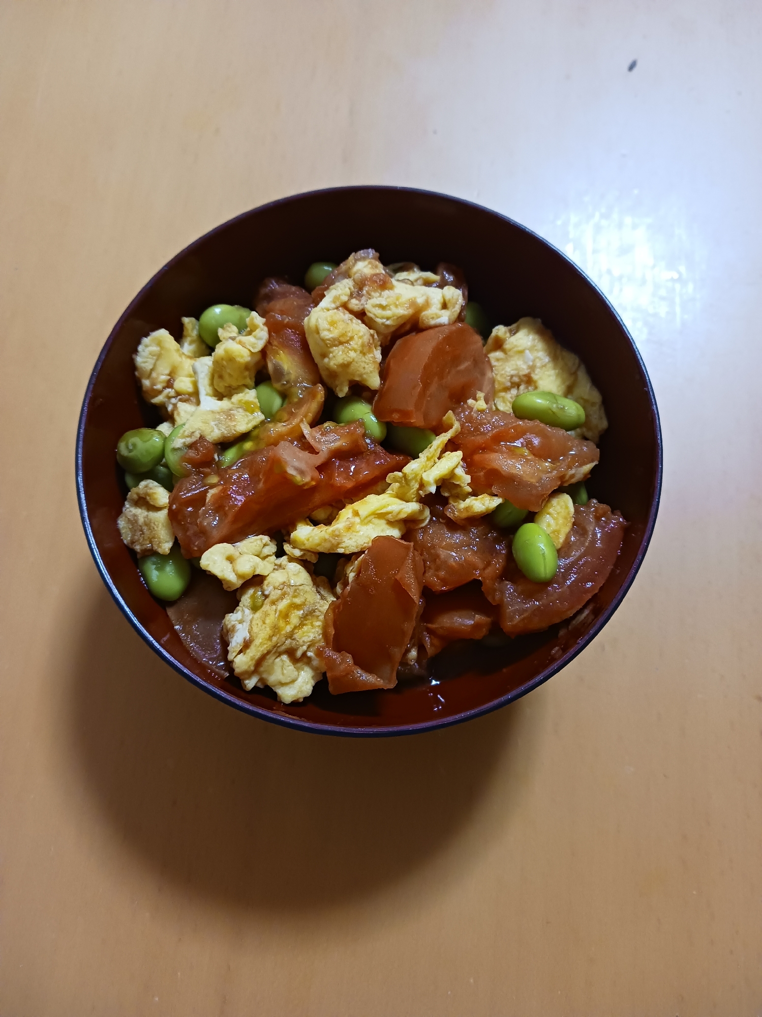 卵とトマトのウスター炒め