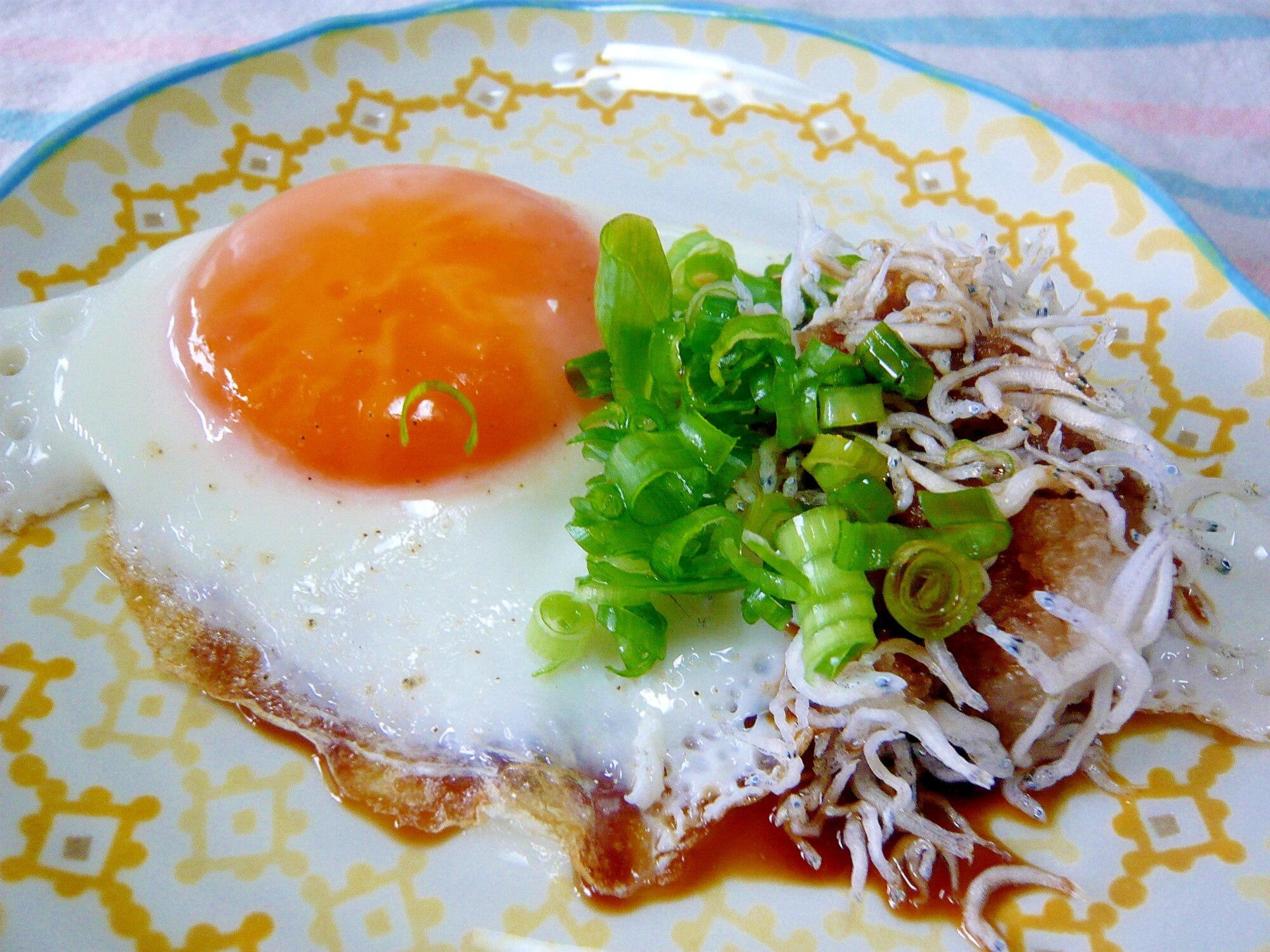 ❤ ネギシラス卸しゆずﾎﾟﾝのせ半熟目玉焼き ❤ レシピ・作り方 by