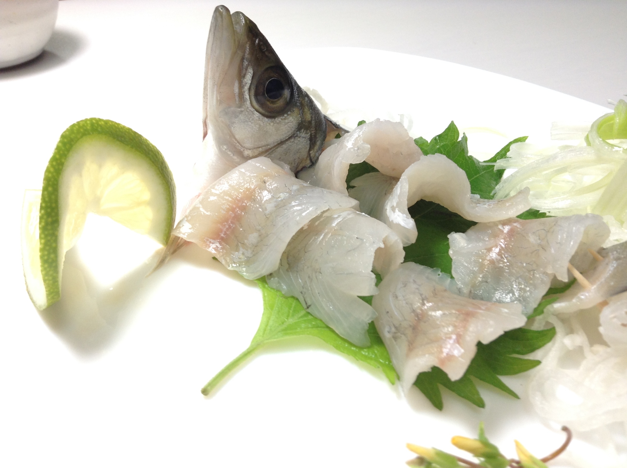 スズキの洗い-土佐醤油と一緒に(簡単)