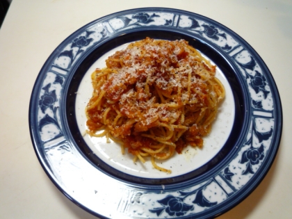 レンジdeミートソースパスタ