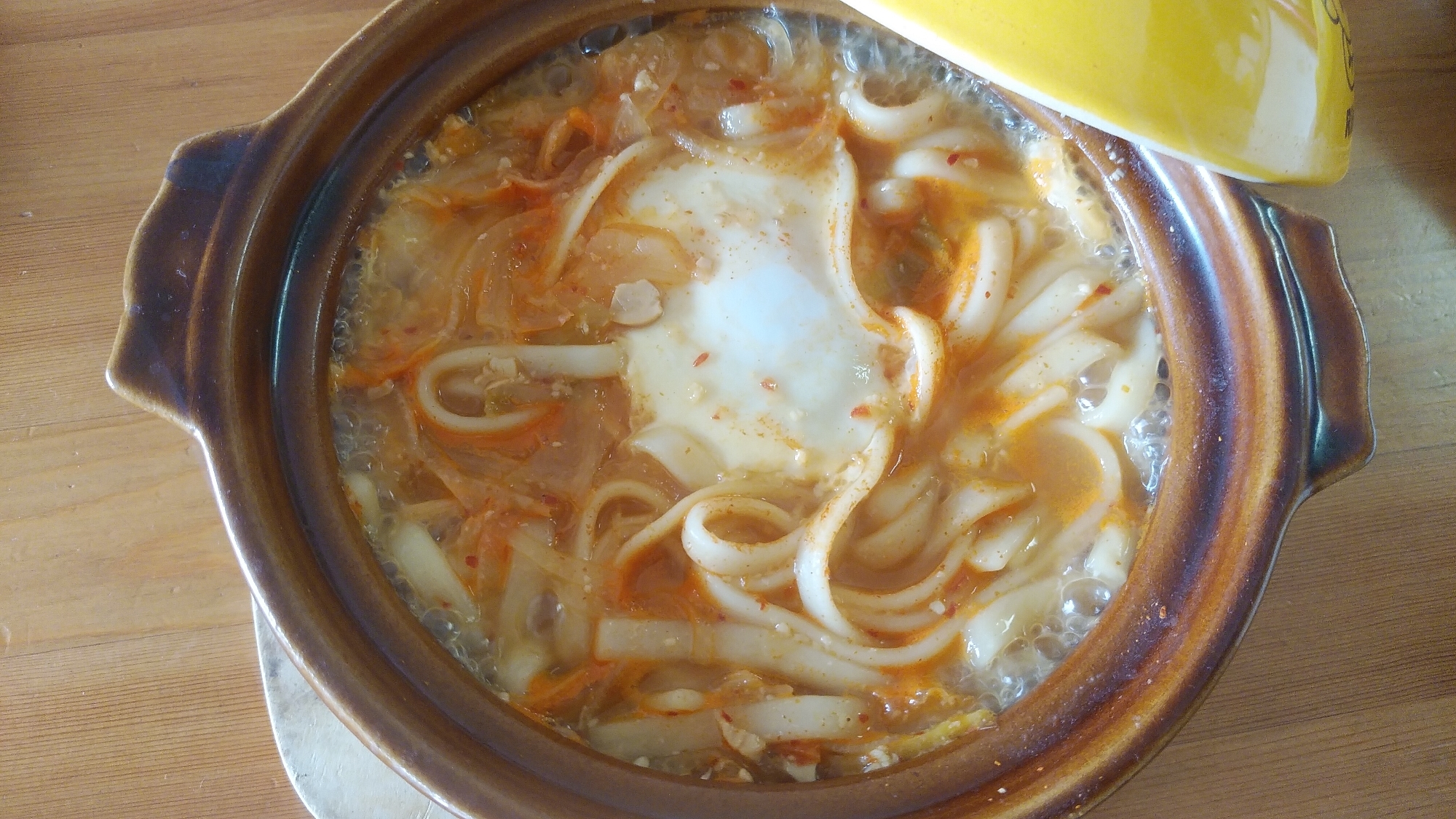 余ったキムチの汁で＊キムチうどん