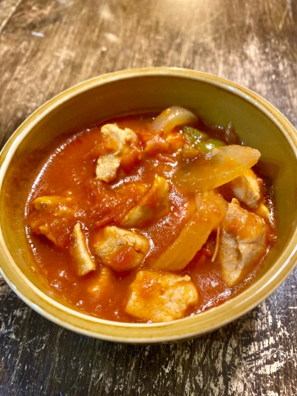 子供が喜ぶ(^^)簡単ヘルシー鶏むね肉のトマト煮♪