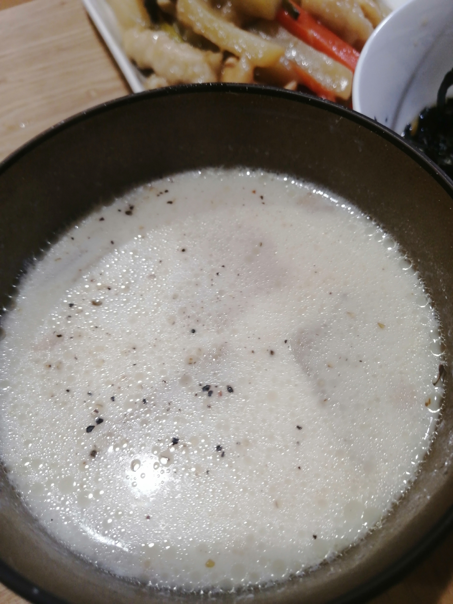 大根とベーコンの豆乳スープ