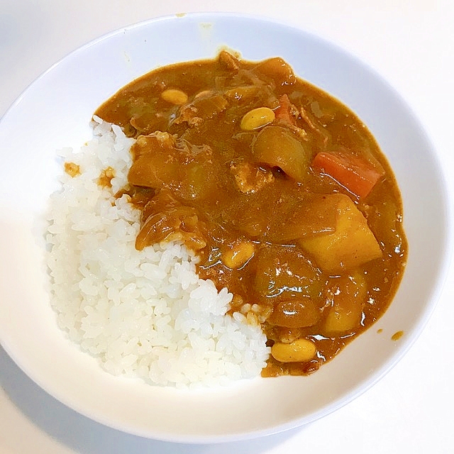 最近の定番です☆大豆とポークのヘルシーカレーライス