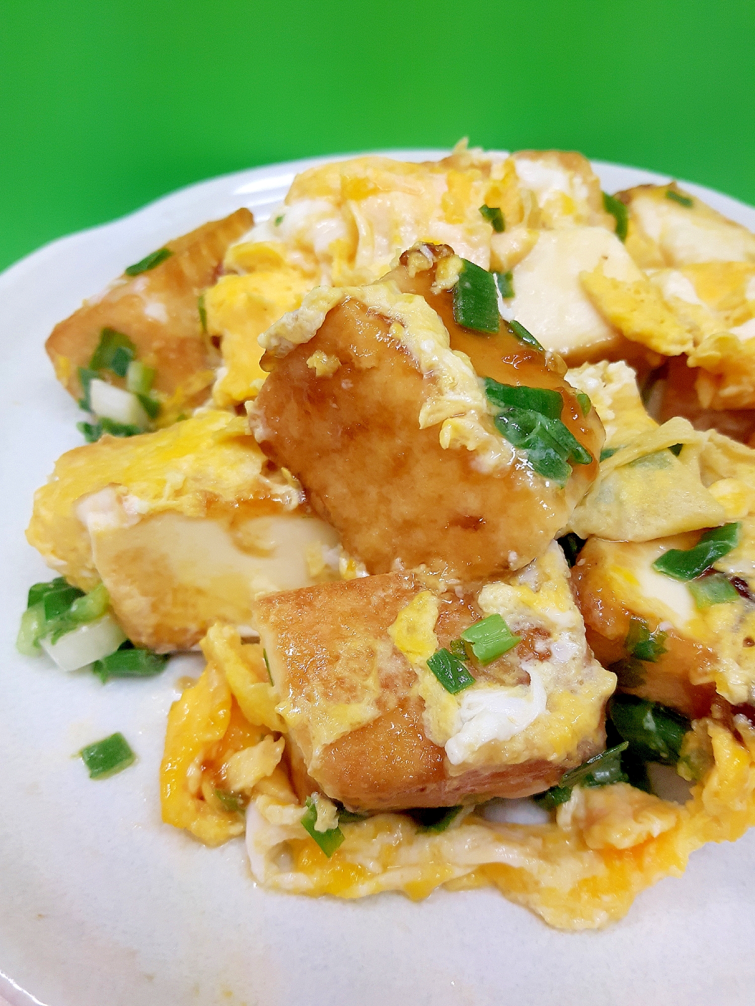 子供が大好き 厚揚げのネギたっぷり卵とじ レシピ 作り方 By Acchan66 楽天レシピ