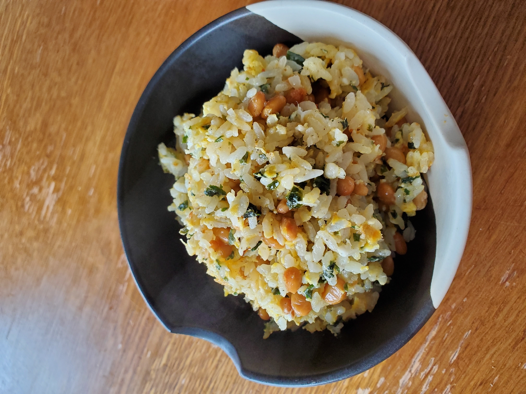 わかめご飯の納豆チャーハン