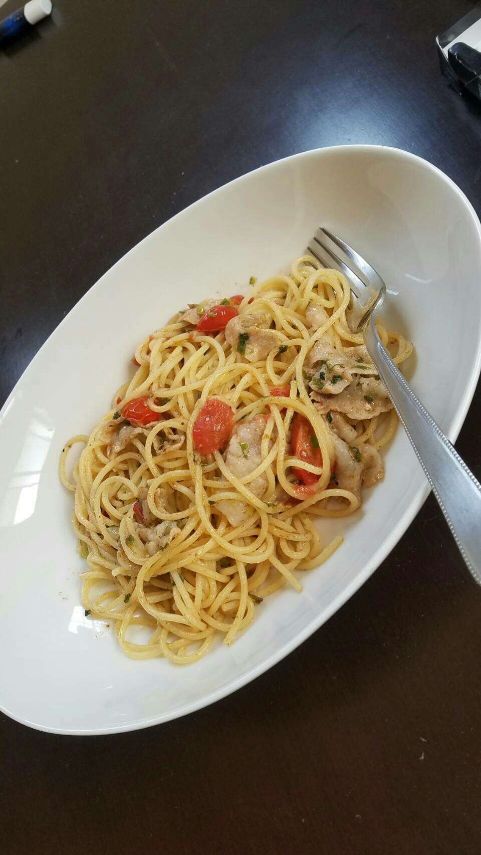 簡単時短！さっぱり豚肉トマトパスタ