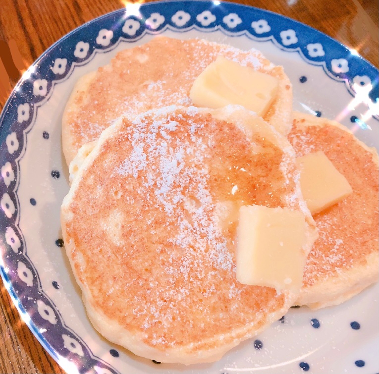 ヨーグルトでしっとりきな粉ホットケーキ✧˖°