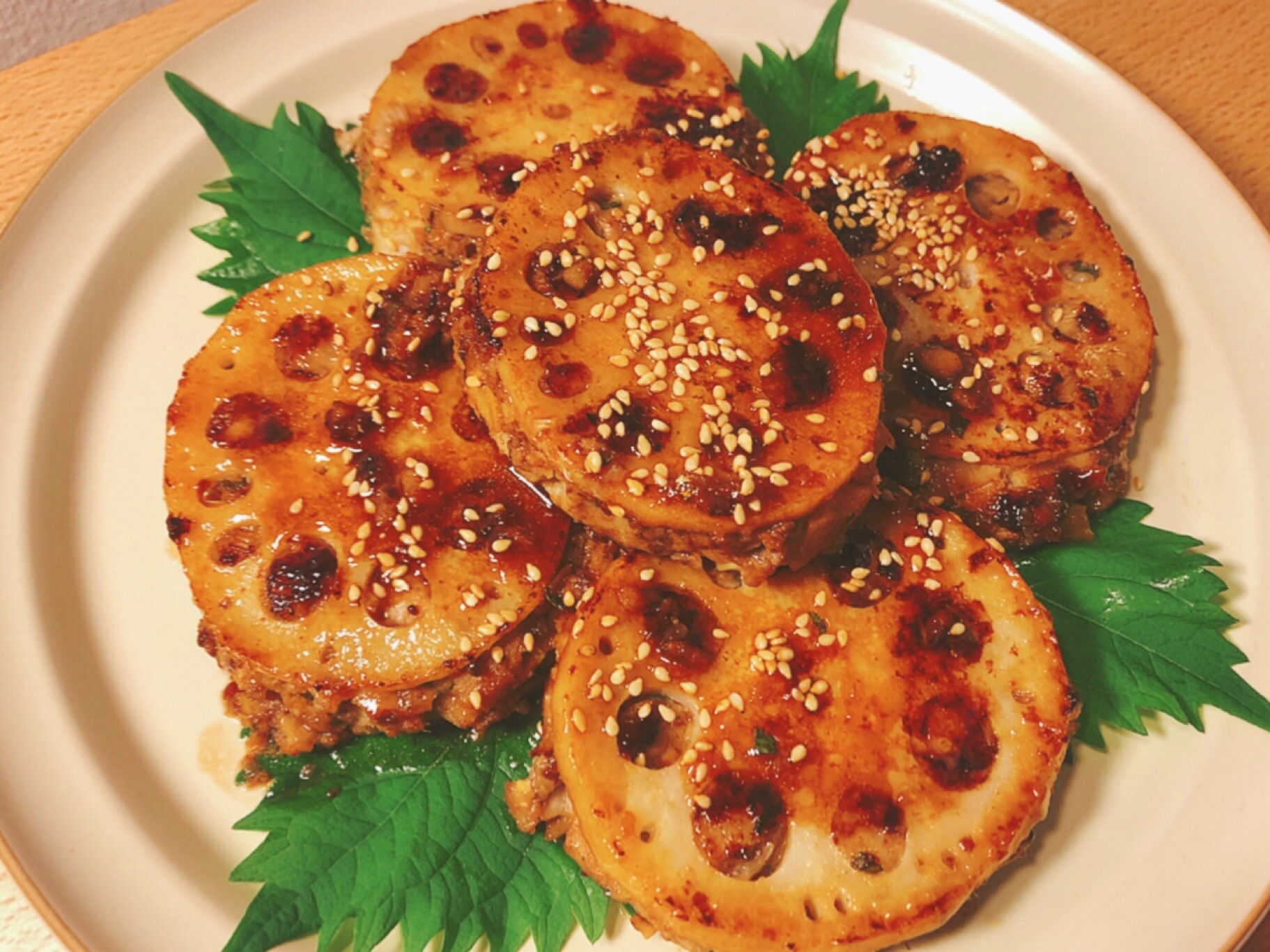 いわしの蓮根挟み焼き＊照り焼き味