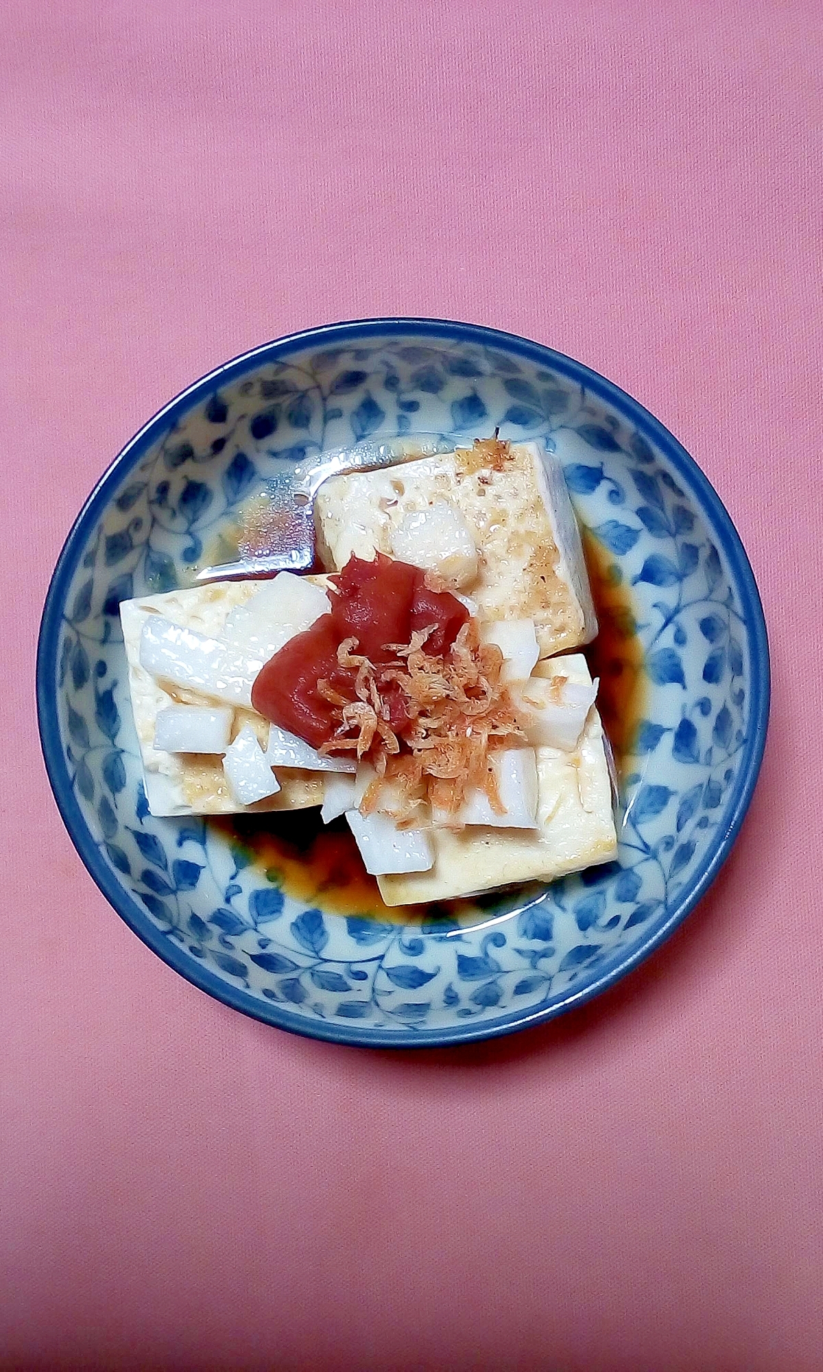 長芋と梅干しの焼き豆腐