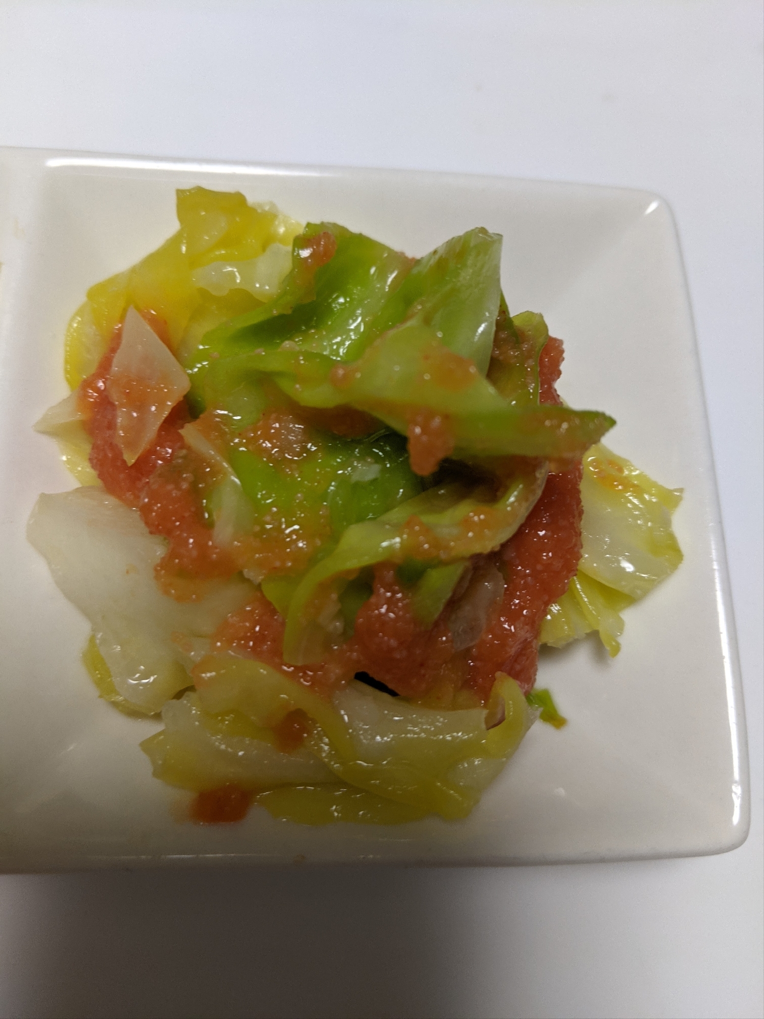 キャベツの明太子あえ