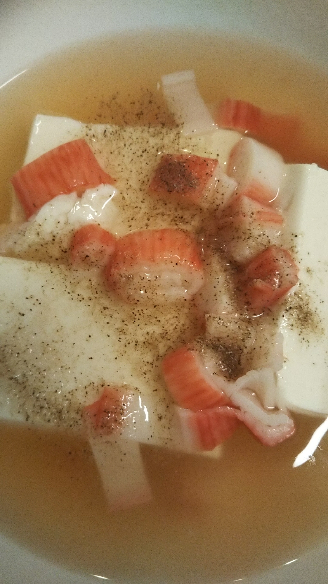 豆腐のカニカマあんかけ